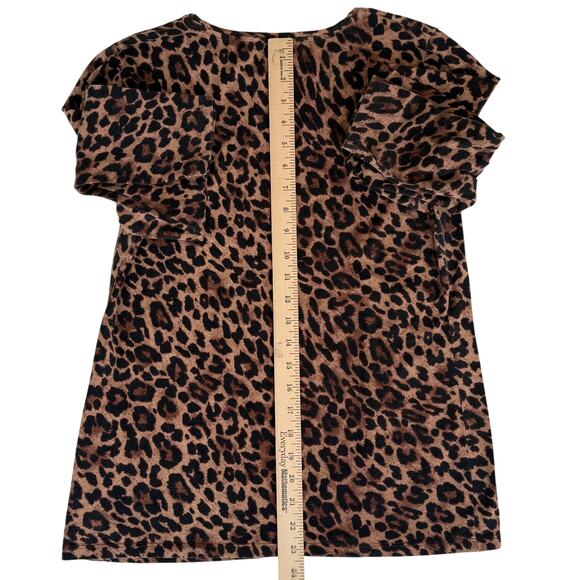 Lot of 2 The Talbots Tee Size L Long Sleeve Shirts Brown and Leopard Print - Picture 12 of 13